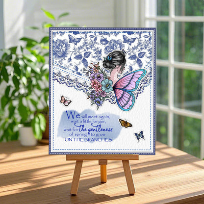 Flowers Butterfly Girl Clear Stamps