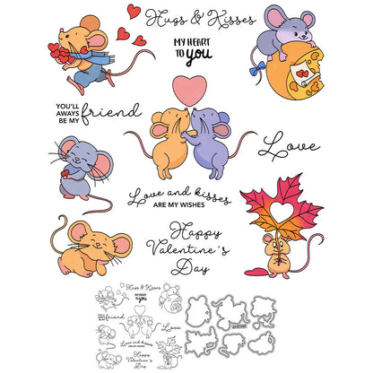 Valentine's Day Mouse Dies & Stamps Set