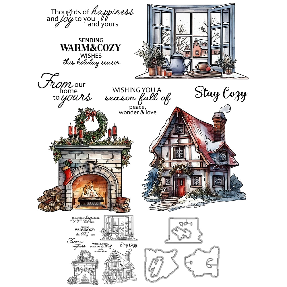Winter Warm House Dies & Stamps Set