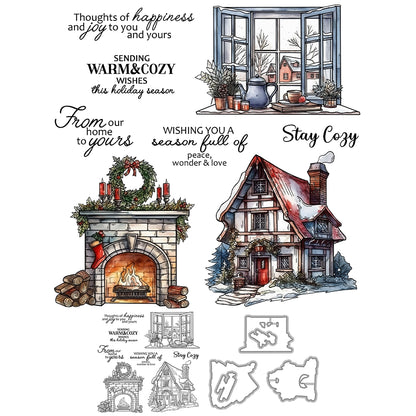 Winter Warm House Dies & Stamps Set