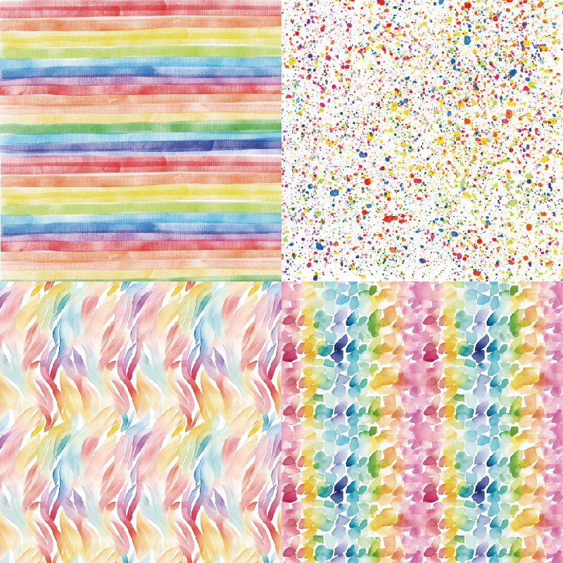 24PCS 6" Rainbow Clouds Scrapbook Paper & Cardstock