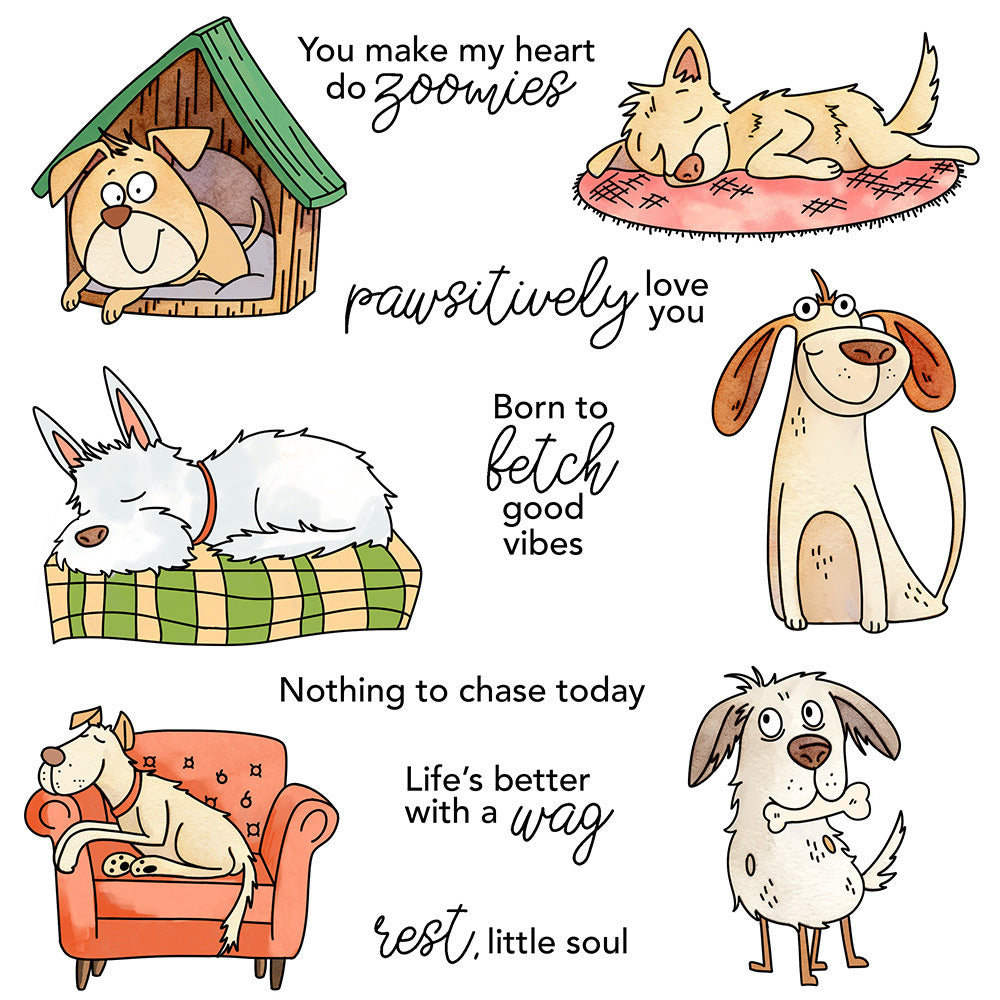 Resting Dogs Dies & Stamps Set