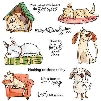 Resting Dogs Dies & Stamps Set