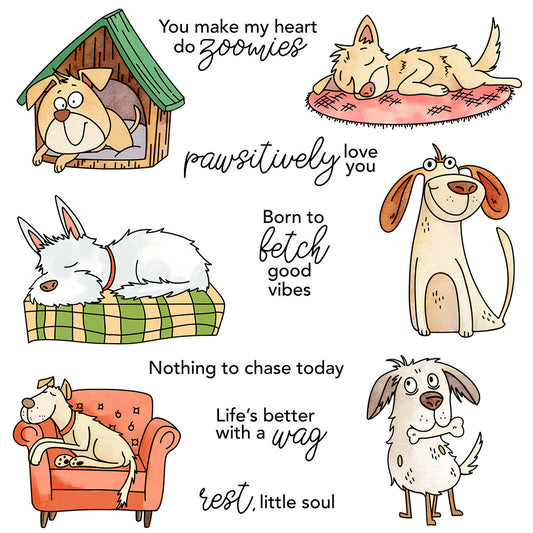 Resting Dogs Dies & Stamps Set