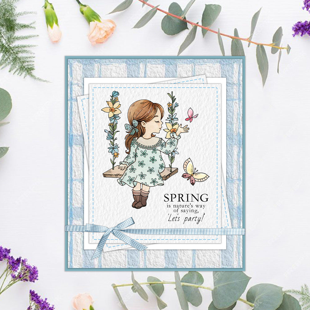 Cute Little Girl Clear Stamps