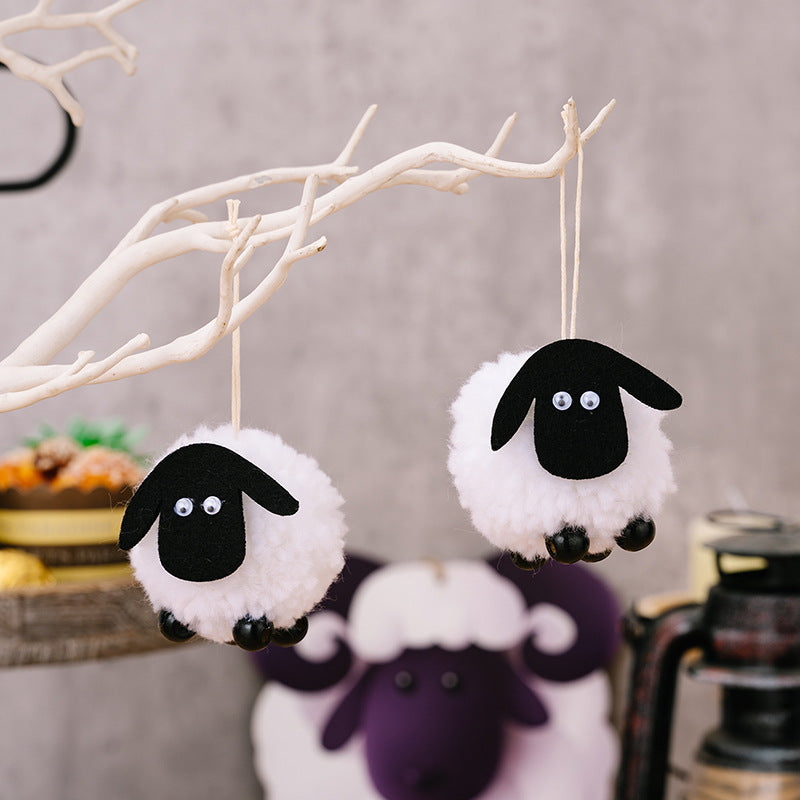 Black and White Lamb Pendant Decorations