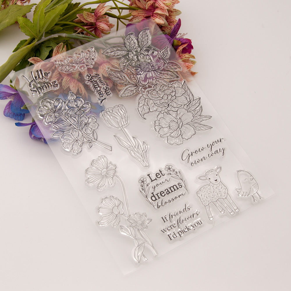 Beautiful Flower Decoration DIY Scrapbook Clear Stamps