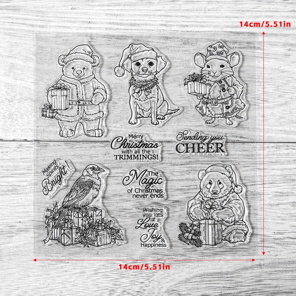 Cute Christmas Animals Dies & Stamps Set