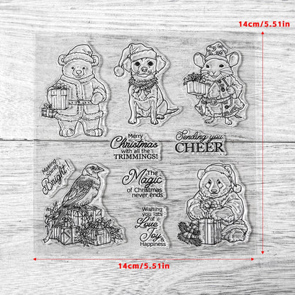 Cute Christmas Animals Dies & Stamps Set