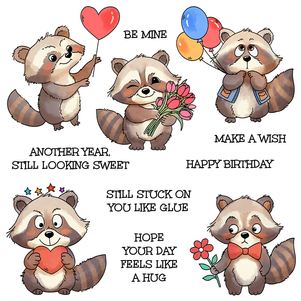 Valentine's Day Raccoon Dies & Stamps Set