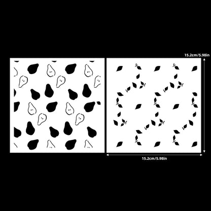 2 PCS Pear Pattern DIY Painting Hollow Stencil