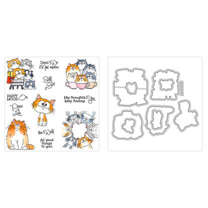 Cute Kitten Dies & Stamps Set