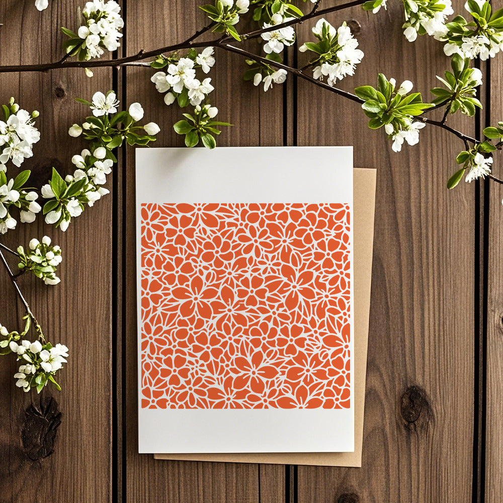 Flower Background DIY Painting Hollow Stencil