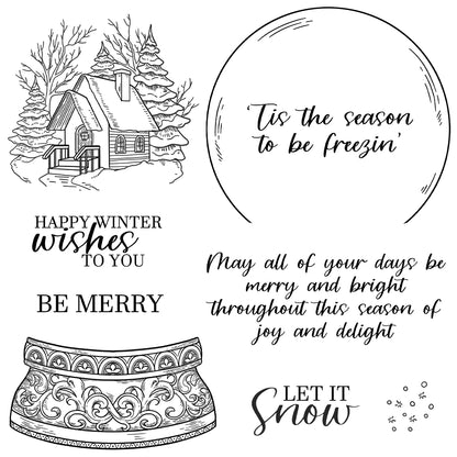 Winter Christmas Crystal Ball Dies & Stamps Set
