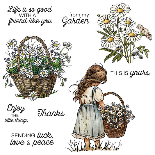 Girl Daisy Clear Stamps