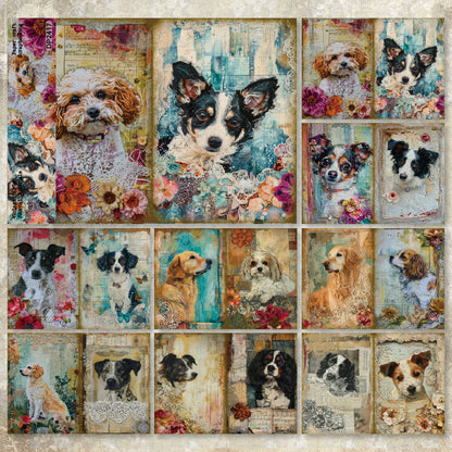 A5 Cute Dogs DIY Scrapbook Paper