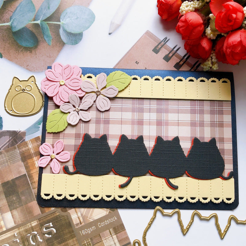 4 Pcs Little Fat Cats Metal Cutting Dies