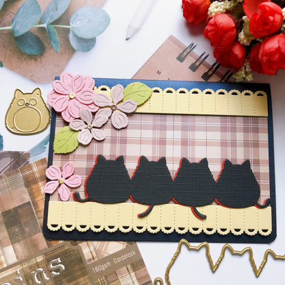 4 Pcs Little Fat Cats Metal Cutting Dies