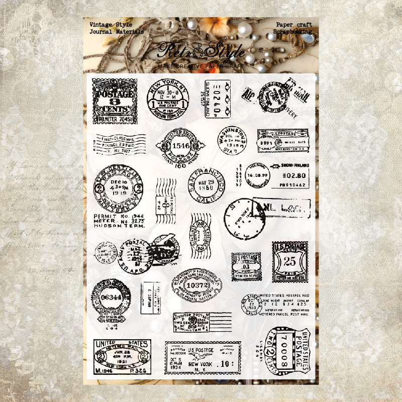 Retro Background DIY Scrapbook Clear Stamps