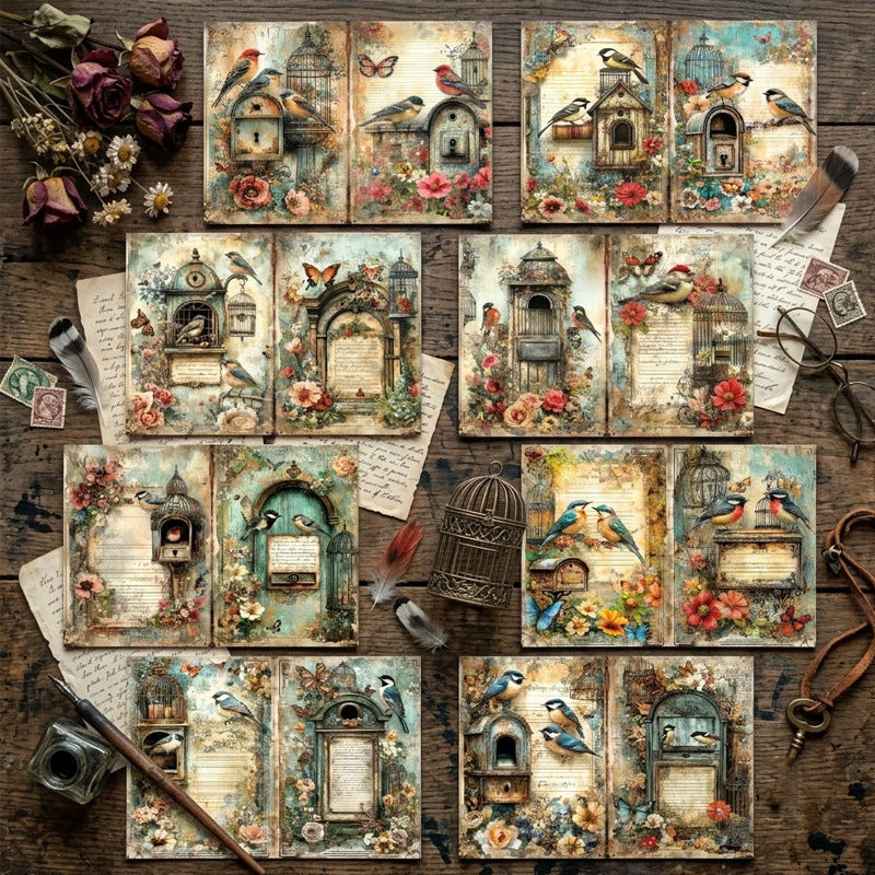 A5 Vintage Birds Journal Scrapbook Paper