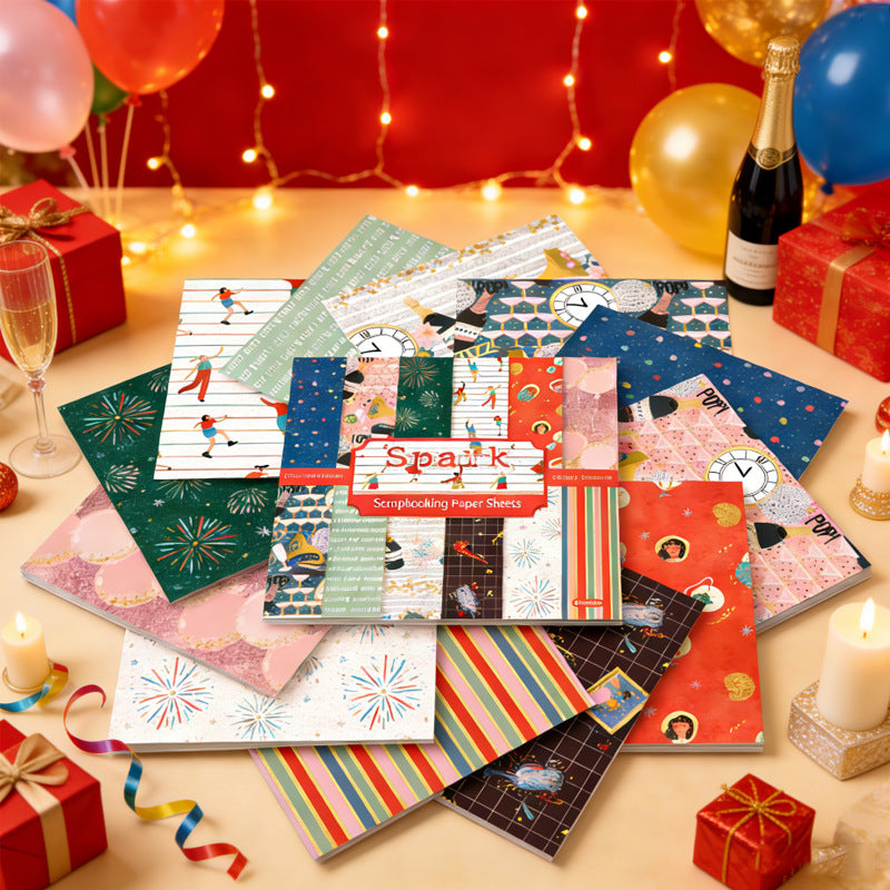 24PCS 6" Spark Scrapbook Paper & Cardstock