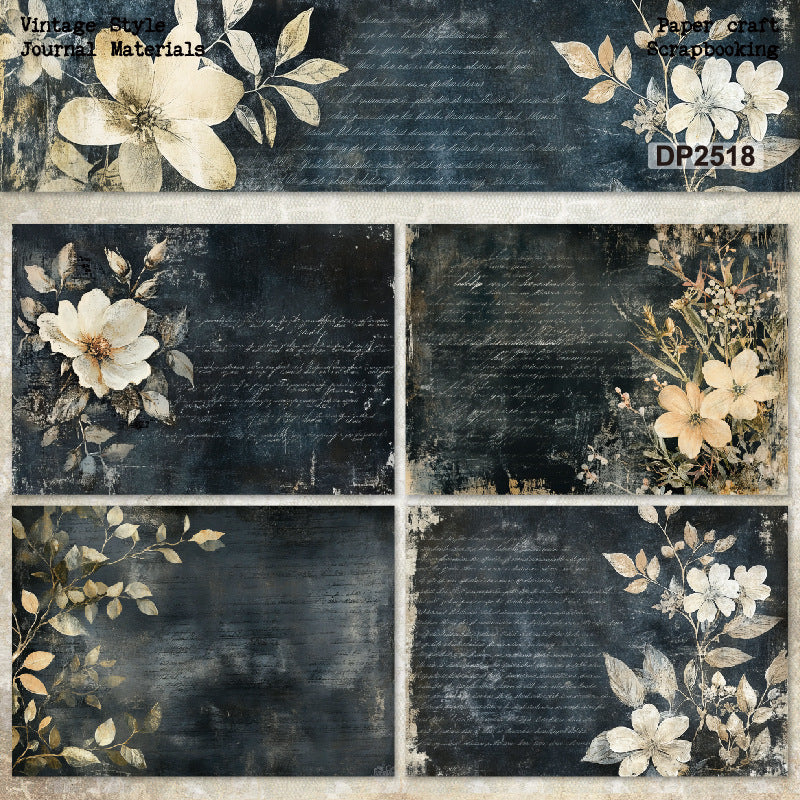A5 Retro Flower Journal Scrapbook Paper