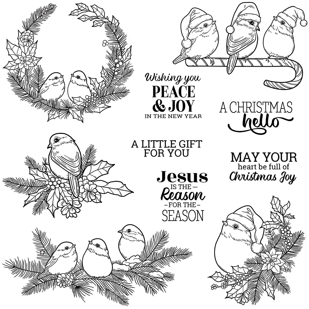 Christmas Birds Clear Stamps