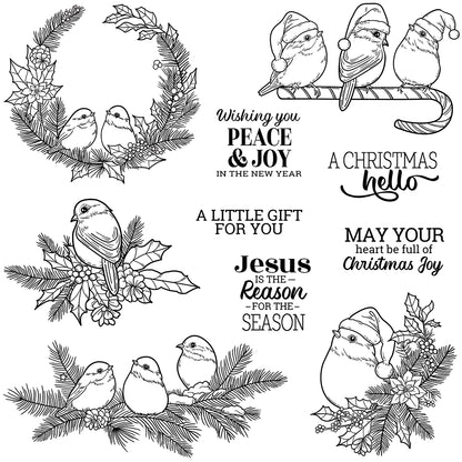 Christmas Birds Clear Stamps