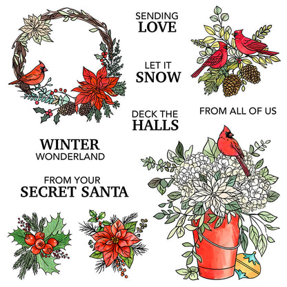 Christmas Plants and Birds Dies & Stamps Set