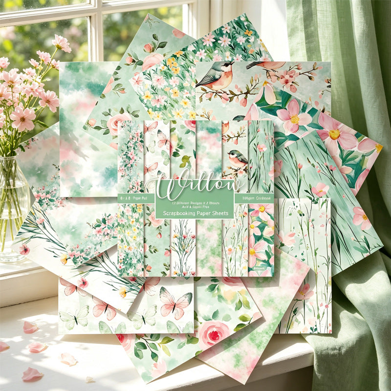 24PCS 6" Willow Scrapbook Paper & Cardstock