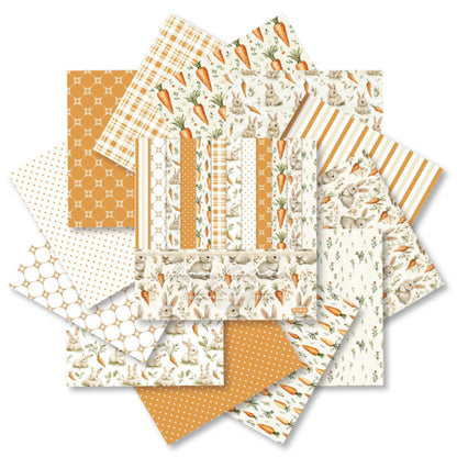 24PCS 6" Bunny Carrot Scrapbook Paper & Cardstock