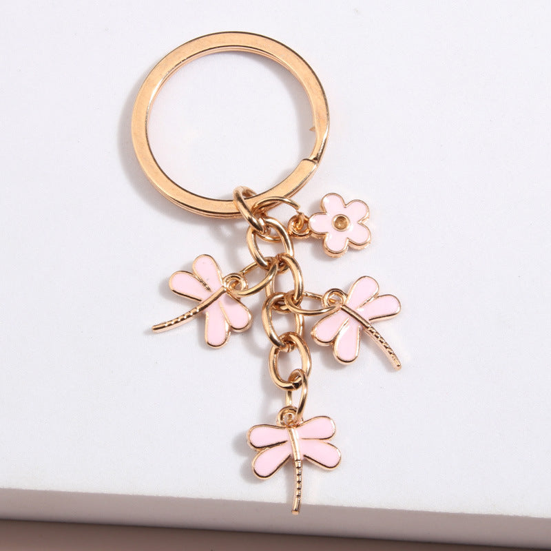 Cute Bee Dragonfly Butterfly Flower Keychain