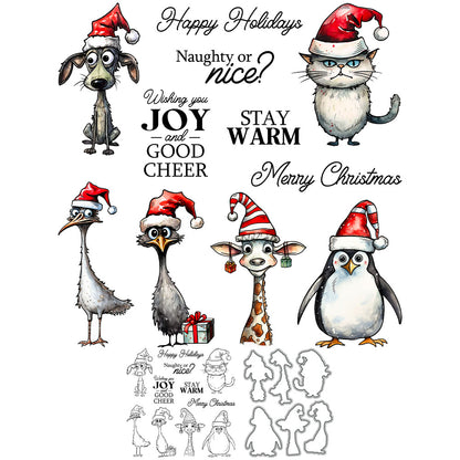 Christmas Animals Dies & Stamps Set