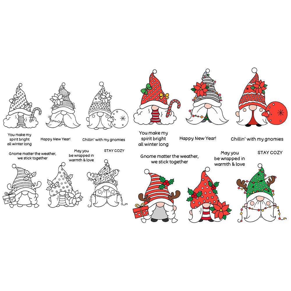 Christmas Cartoon Gnome Dies & Stamps Set