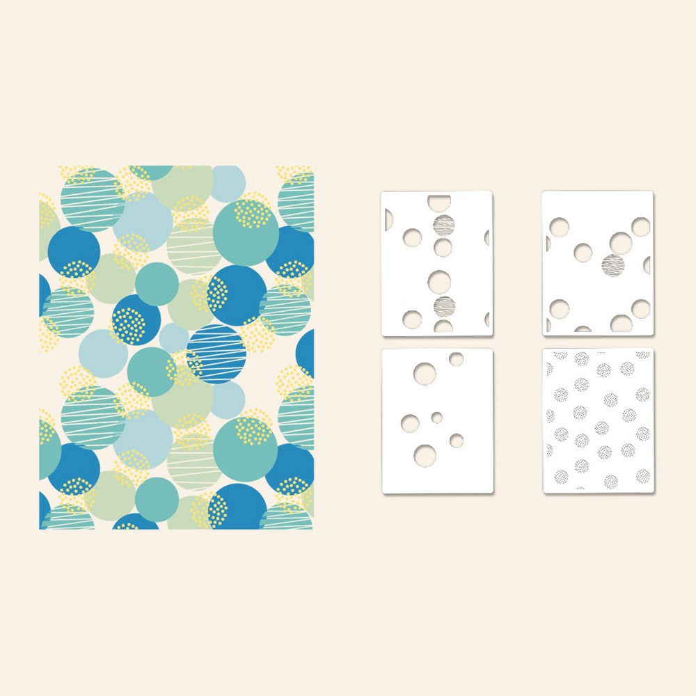 4 PCS Polka Dots Pattern DIY Painting Hollow Stencil
