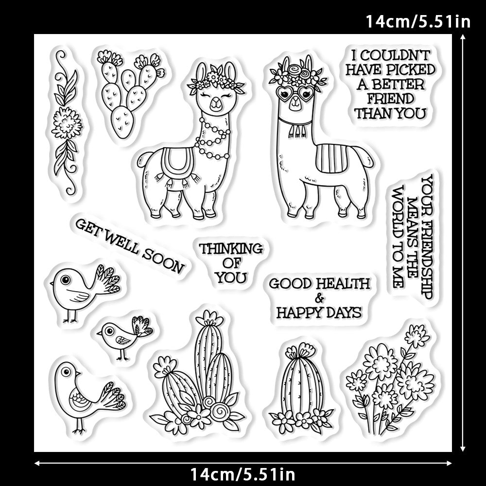 Cactus and Alpaca Clear Stamps
