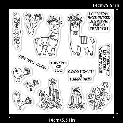 Cactus and Alpaca Clear Stamps