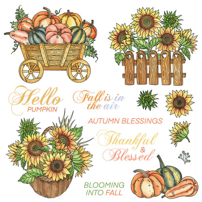 Sunflower Pumpkin Dies & Stamps Set