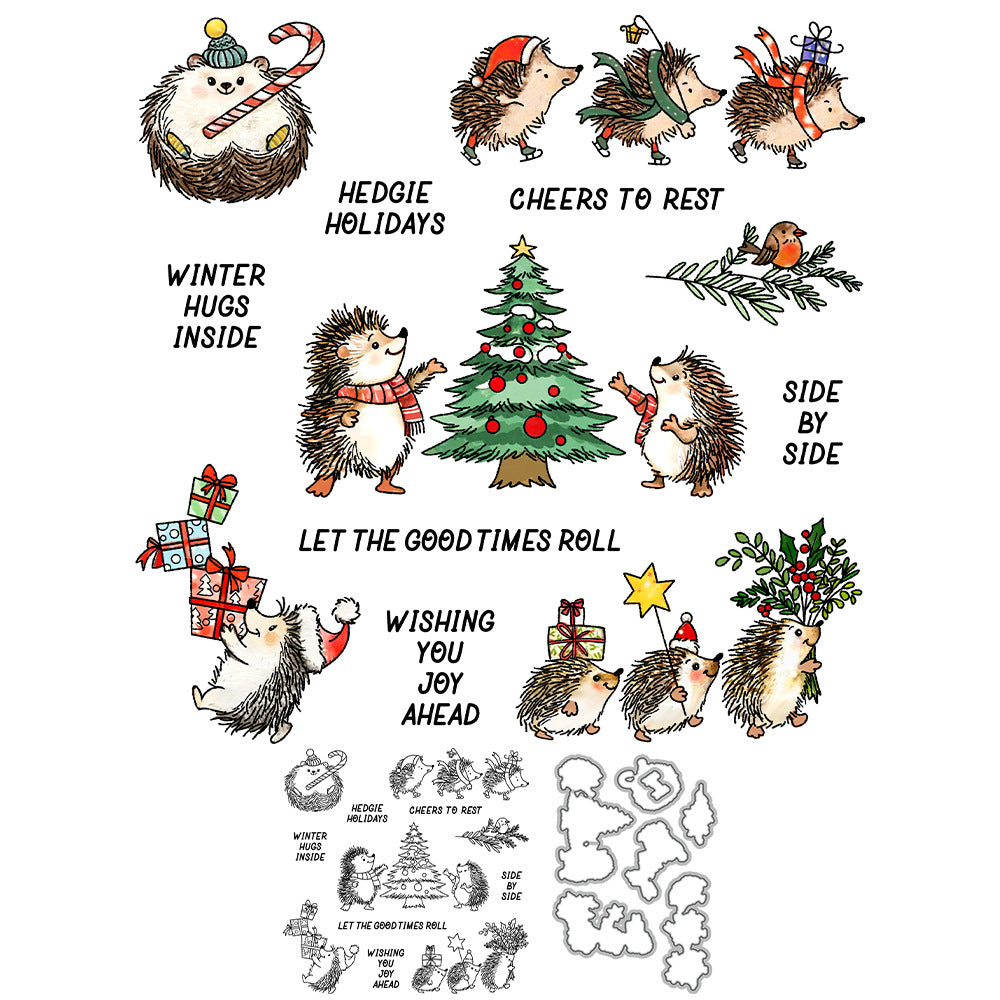 Christmas Hedgehog Dies & Stamps Set