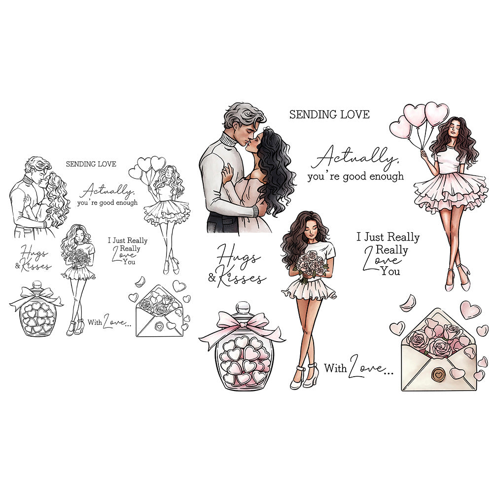 Valentine's Day Theme Dies & Stamps Set