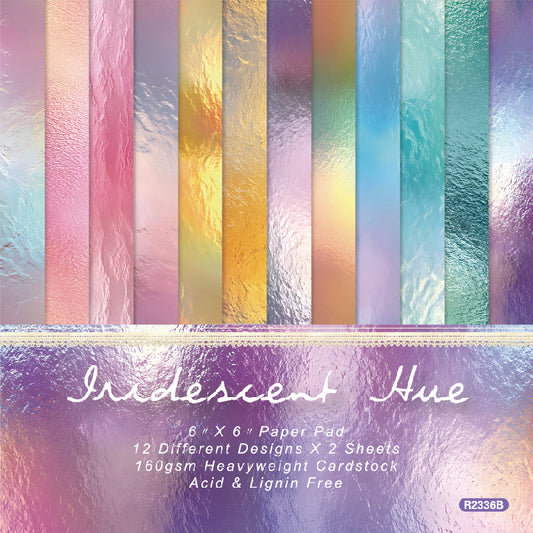24PCS 6" Iridescent Hue Scrapbook Paper & Cardstock