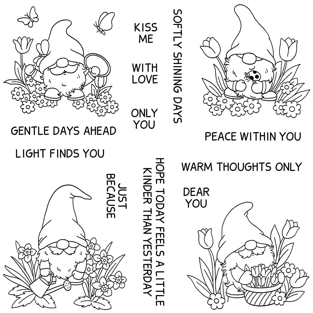 Childlike Gnomes Clear Stamps