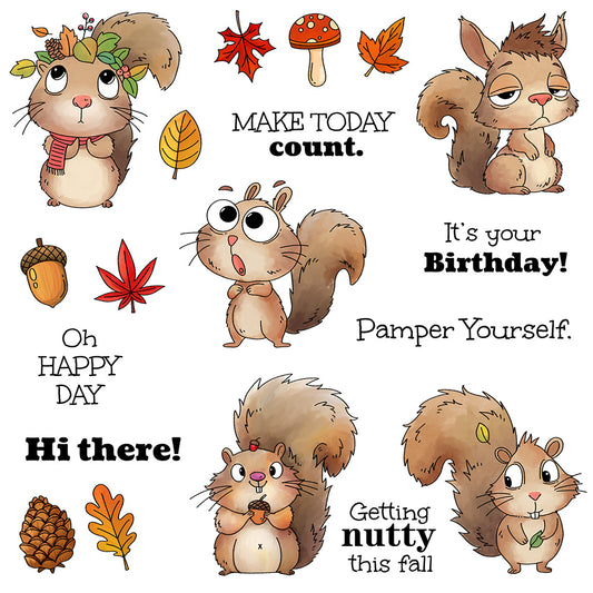 Autumn Squirrel Dies & Stamps Set