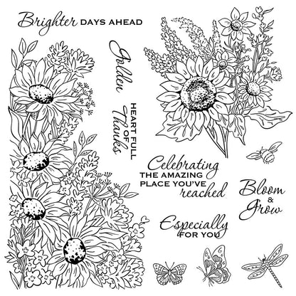 Sunflower Insects Dies & Stamps Set