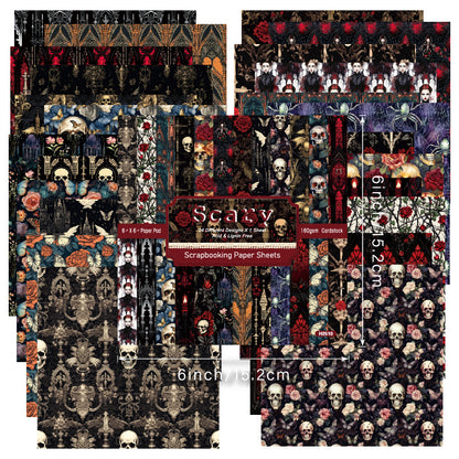 24PCS 6" Scary Scrapbook Paper & Cardstock