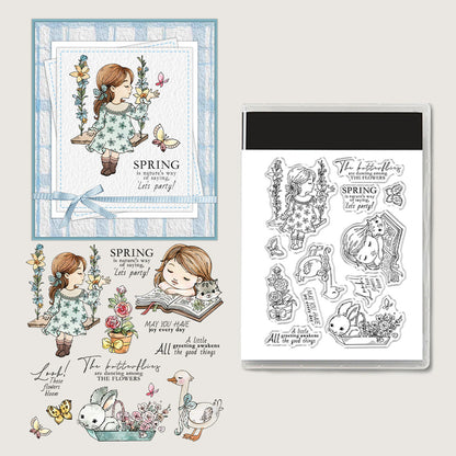 Cute Little Girl Clear Stamps
