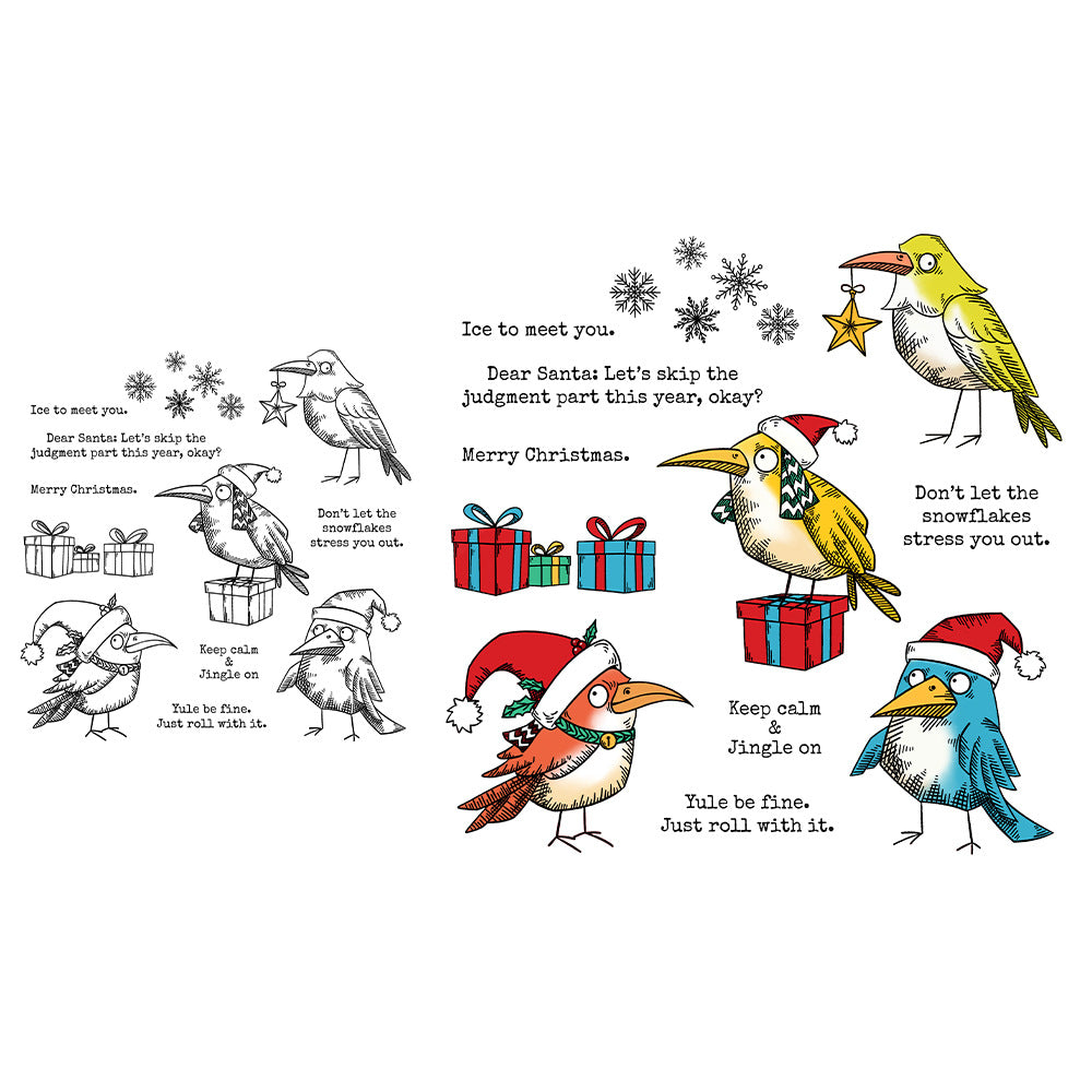 Christmas Birds Dies & Stamps Set