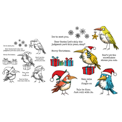 Christmas Birds Dies & Stamps Set