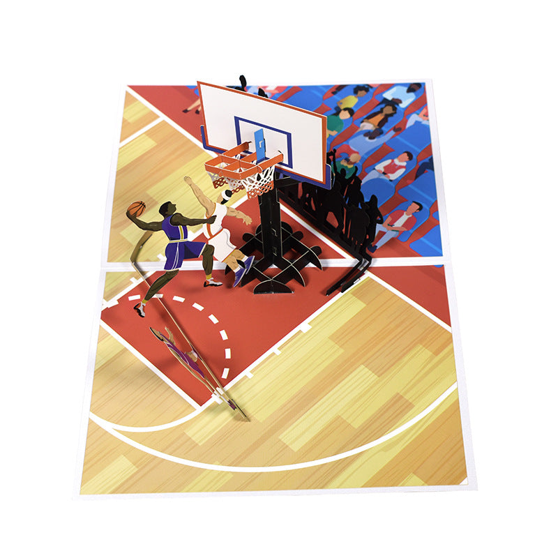 3D Creative Basketball Pop-Up Greeting Card