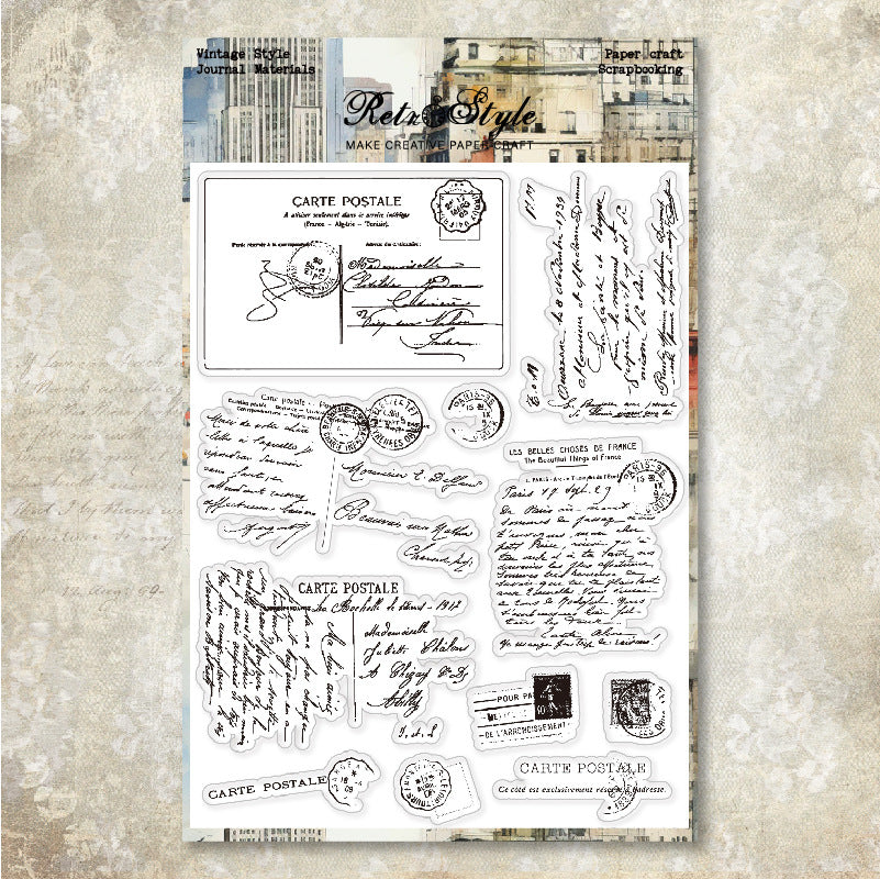 Vintage Background DIY Scrapbook Clear Stamps